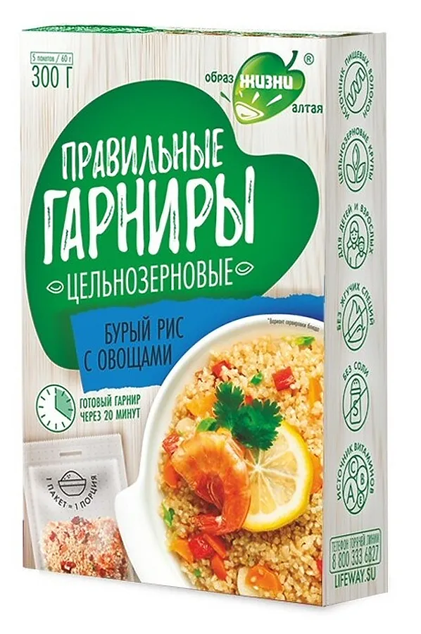Рис бурый с овощами 300г ЭКО-ПРОДУКТЫ, - - фото 1