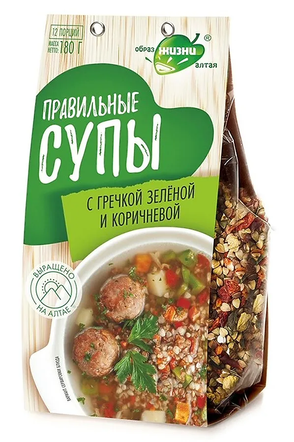 Суп с гречкой зеленой и коричневой 180г ЭКО-ПРОДУКТЫ, - - фото 1