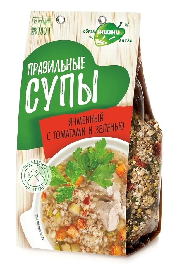 Суп ячменный с томатами и зеленью 180г ЭКО-ПРОДУКТЫ, - - фото 1