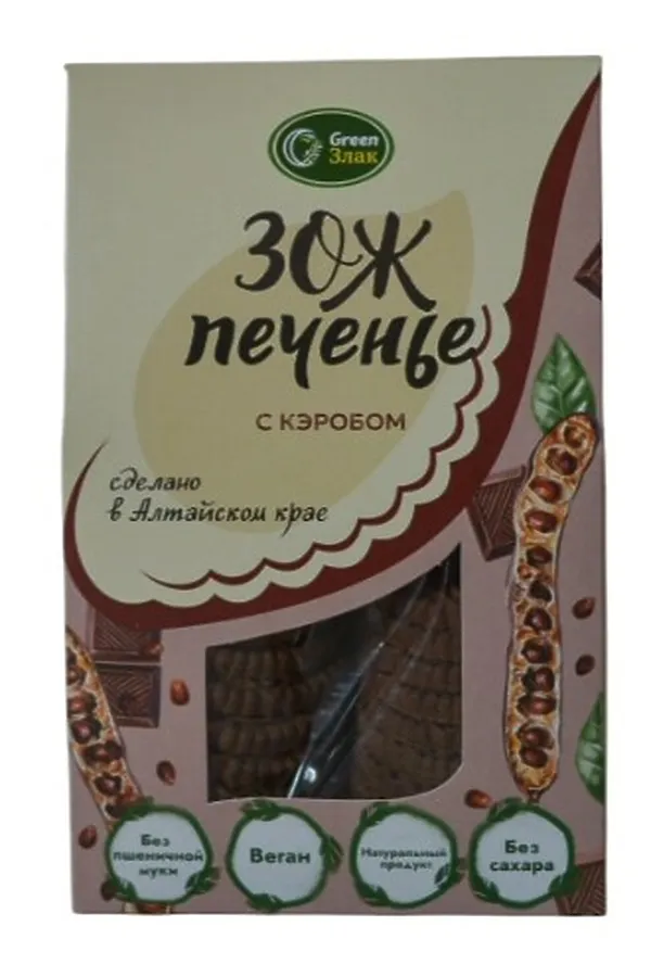 Печенье овсяное ЗОЖ с кэробом 150г ЭКОПРОДУКТЫ, - - фото 1