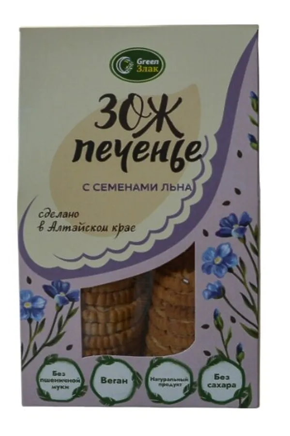 Печенье овсяное ЗОЖ с семенами льна 150г ЭКО-ПРОДУКТЫ, - - фото 1