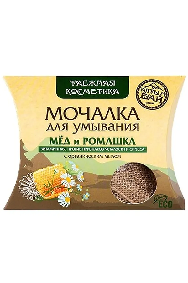 Мочалка для умывания "Мед и ромашка" 60г ЭКО-ПРОДУКТЫ, - - фото 1
