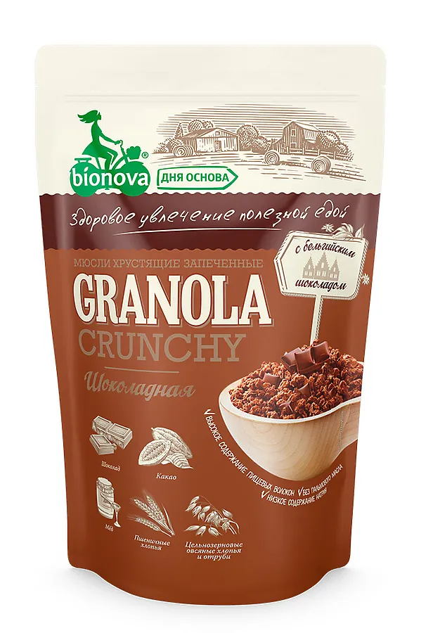 Мюсли запеченные Bionova шоколадные 400г ЭКО-ПРОДУКТЫ, - - фото 1
