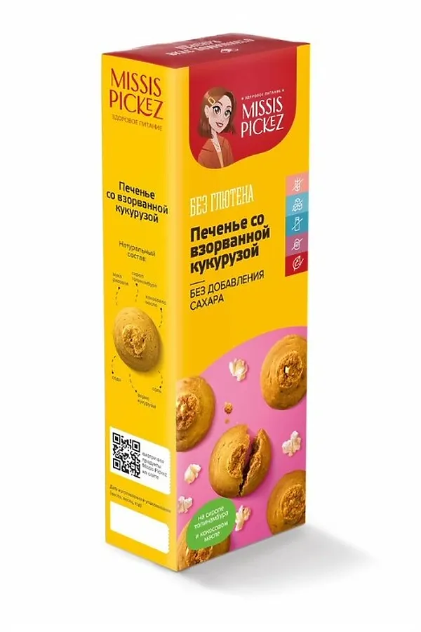 Печенье Взорванная кукуруза Missis Pickez 100г ЭКО-ПРОДУКТЫ, - - фото 1