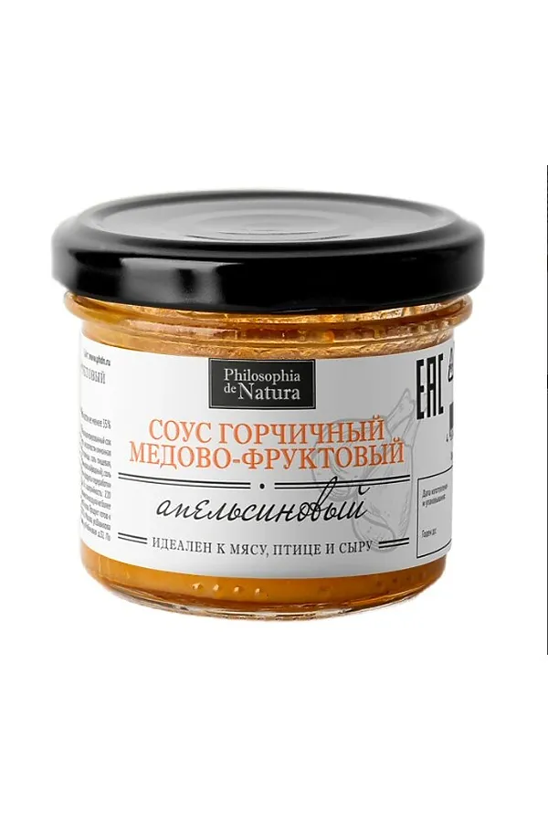 Соус "Апельсиновый" к мясу, горчичный медово-фруктовый, стекло 100г ЭКО-ПРОДУКТЫ, - - фото 1
