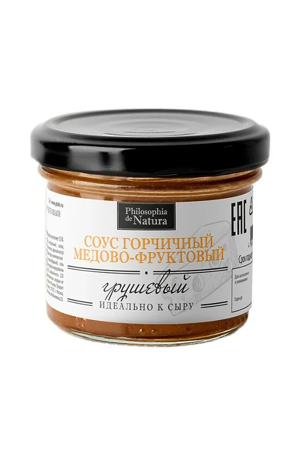 Соус "Грушевый" к сыру, горчичный медово-фруктовый, стекло 100г ЭКО-ПРОДУКТЫ, - - фото 1