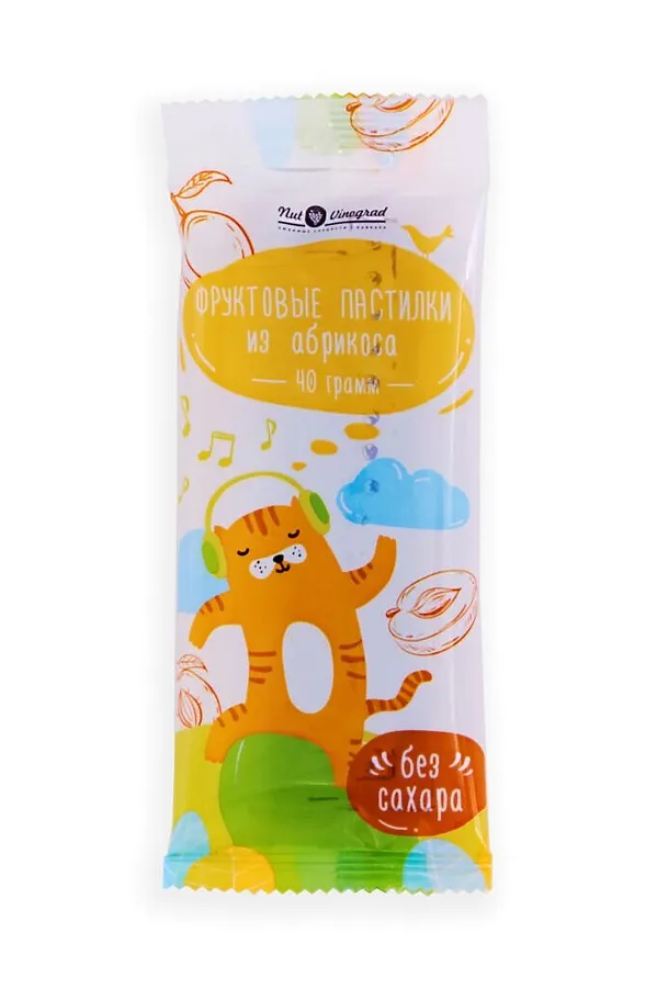 Пастилки фруктовые "Котики" Абрикос 40г ЭКО-ПРОДУКТЫ, - - фото 1