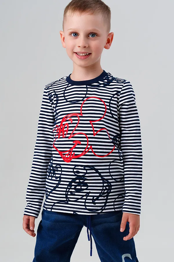 Фуфайка трикотажная для мальчиков (футболка с длинными рукавами) PLAYTODAY, синий - фото 1