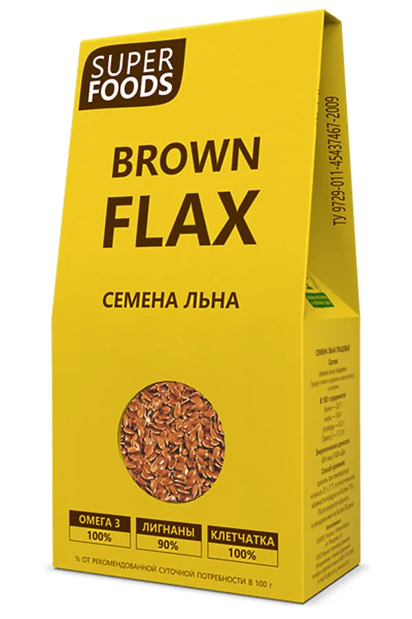 Лён коричневый семена "Brown flax seeds" 150г ЭКО-ПРОДУКТЫ, - - фото 1