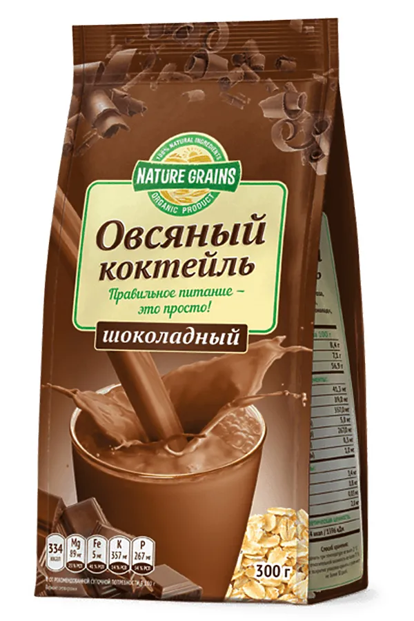 Коктейль овсяный с шоколадом 300г ЭКО-ПРОДУКТЫ, - - фото 1