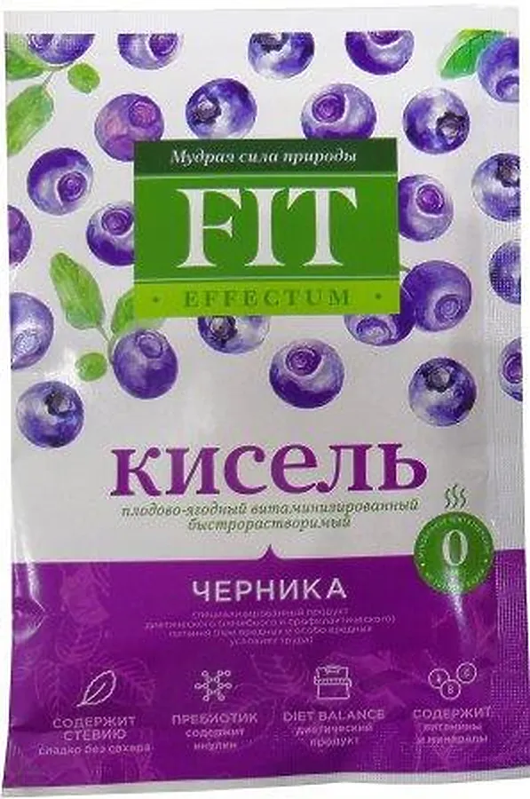 Кисель FIT EFFECTUM "Черника" б/р пакет-саше 30г ЭКО-ПРОДУКТЫ, - - фото 1