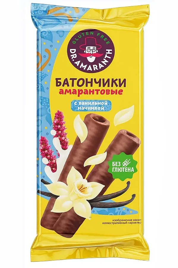 Батончики амарантовые в глазури ваниль Dr. Amaranth 19г ЭКО-ПРОДУКТЫ, - - фото 1