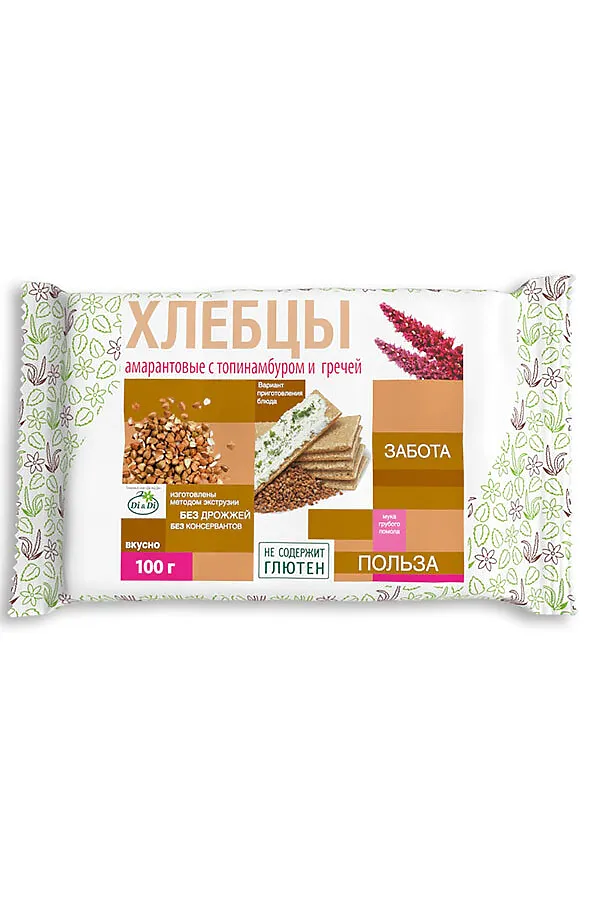 Хлебцы амарантовые c гречей 100г ЭКО-ПРОДУКТЫ, - - фото 1