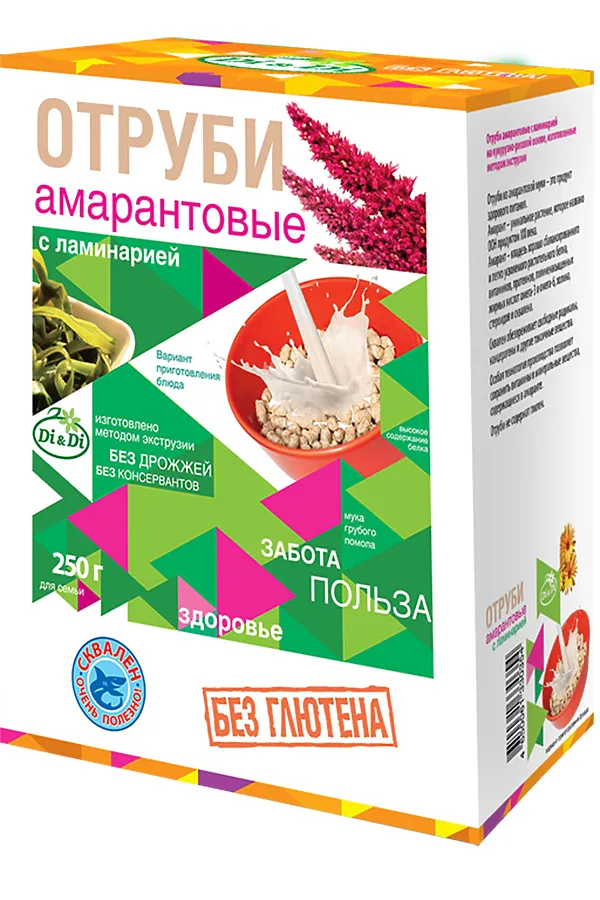 Отруби амарантовые с ламинарией 250г ЭКО-ПРОДУКТЫ, - - фото 1