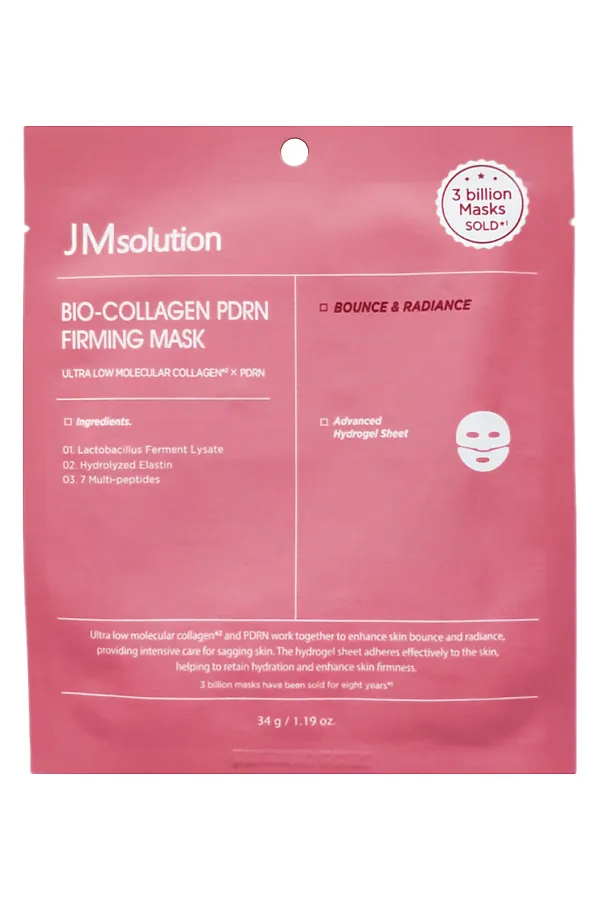 Jmsolution Антивозрастная гидрогелевая маска для лица с коллагеном и PDRN / Bio-Collagen Pdrn Firming Mask, 34 г KRISTALLER, розовый - фото 1