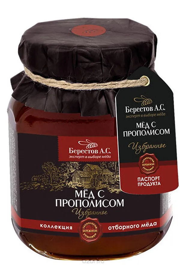Мёд "Берестов А.С." Прополис ст.банка 500г ЭКО-ПРОДУКТЫ, - - фото 1
