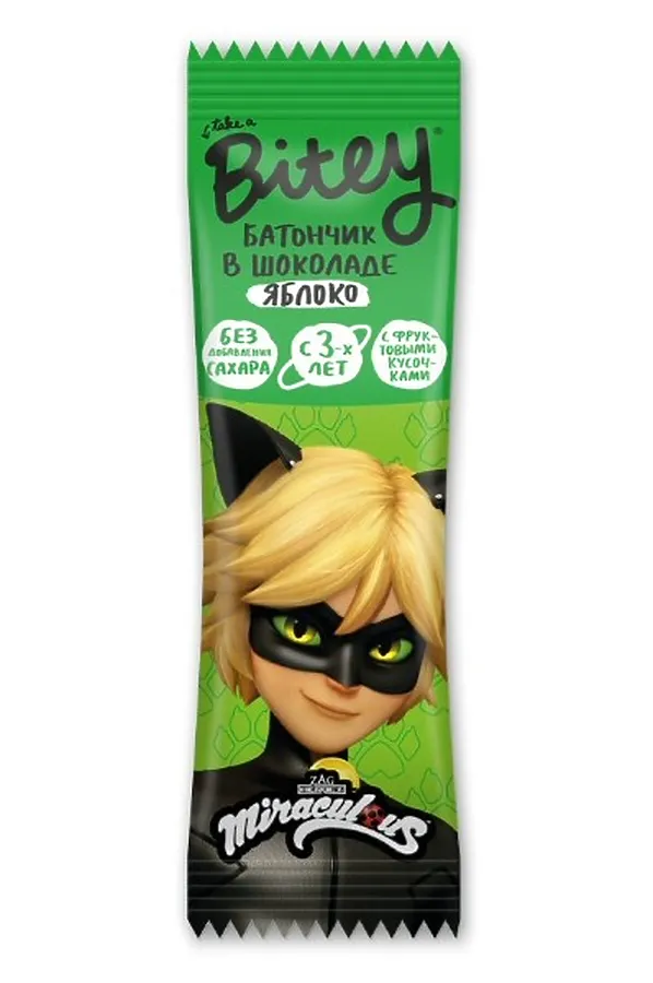 Батончик Bitey "Яблоко" в шоколаде 35гр ЭКО-ПРОДУКТЫ, - - фото 1