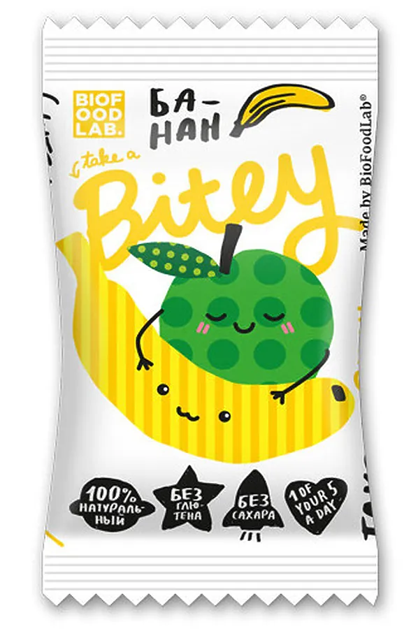Батончик Bitey яблоко-банан детский 25г ЭКО-ПРОДУКТЫ, - - фото 1
