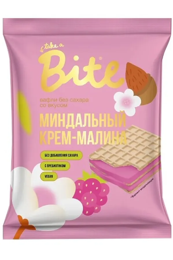 Вафли Bite «Малина – миндальный крем» 30г ЭКО-ПРОДУКТЫ, - - фото 1