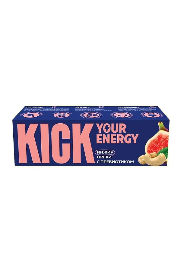 Батончик "KICK energy" инжир, орех, пребиотики 35г ЭКО-ПРОДУКТЫ, - - фото 1