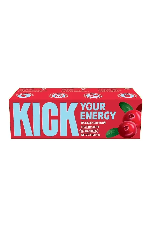 Батончик "KICK energy" рис. шарики, клюква, брусника 35г ЭКО-ПРОДУКТЫ, - - фото 1