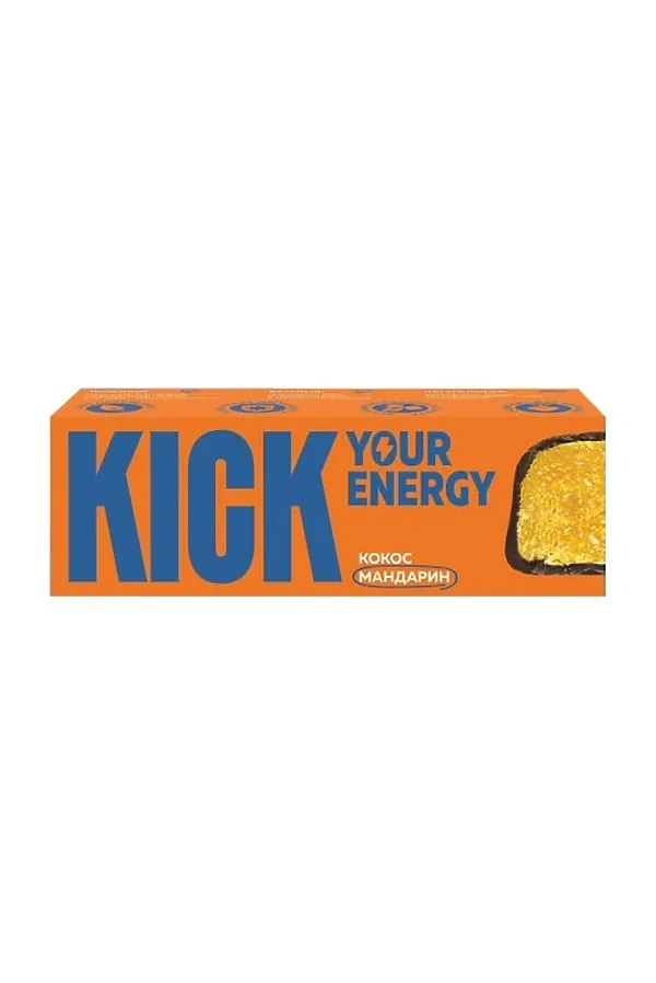 Батончик "KICK energy" кокос с мандарином 45 ЭКО-ПРОДУКТЫ, - - фото 1