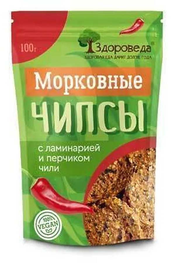 Чипсы морковные с перчиком чили 100г ЭКО-ПРОДУКТЫ, - - фото 1