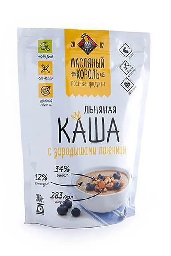 Каша льняная с зародышами пшеницы дой-пак 300г ЭКО-ПРОДУКТЫ, - - фото 1