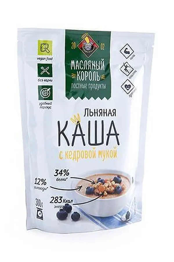 Каша льняная с кедровой мукой дой-пак 300г ЭКО-ПРОДУКТЫ, - - фото 1