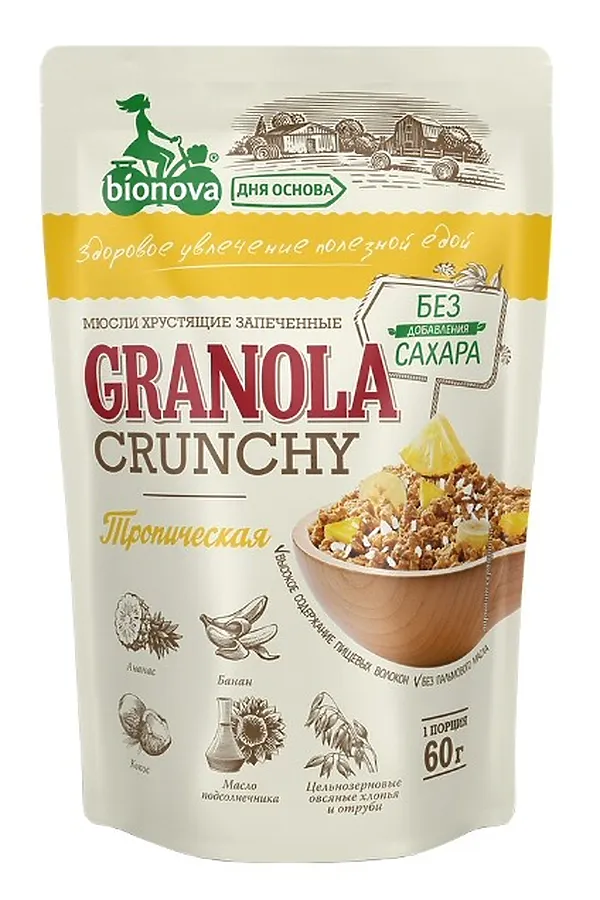 Мюсли порционные Bionova тропические60г ЭКО-ПРОДУКТЫ, - - фото 1