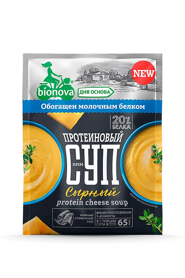 Суп (крем-суп) протеиновый б.приготовления Сыр 20г ЭКО-ПРОДУКТЫ, - - фото 1