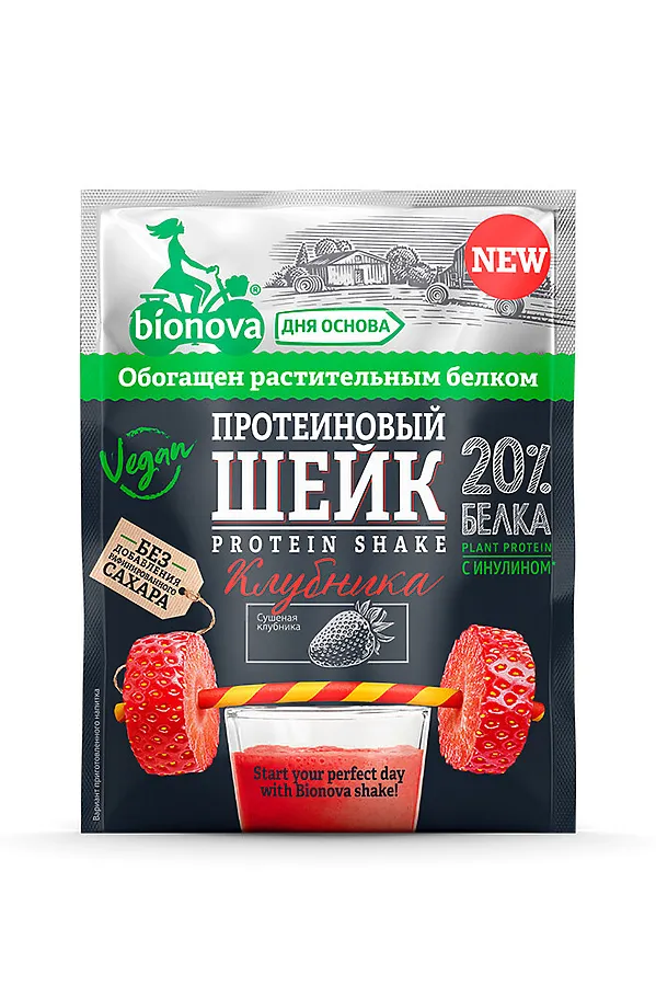 Шейк протеиновый с Клубникой "Bionova" 25г ЭКО-ПРОДУКТЫ, - - фото 1