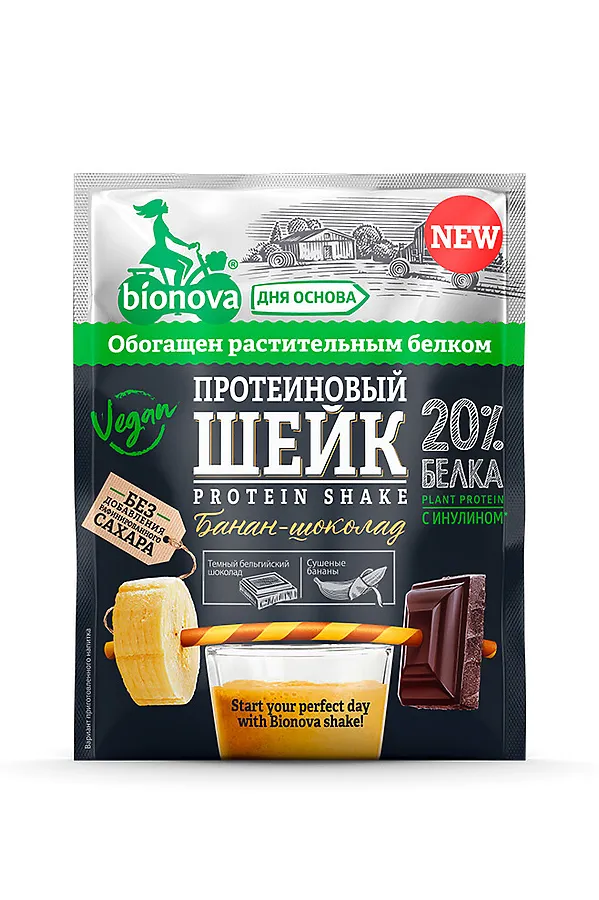 Шейк протеиновый с Шоколадом и Бананом "Bionova" 25г ЭКО-ПРОДУКТЫ, - - фото 1
