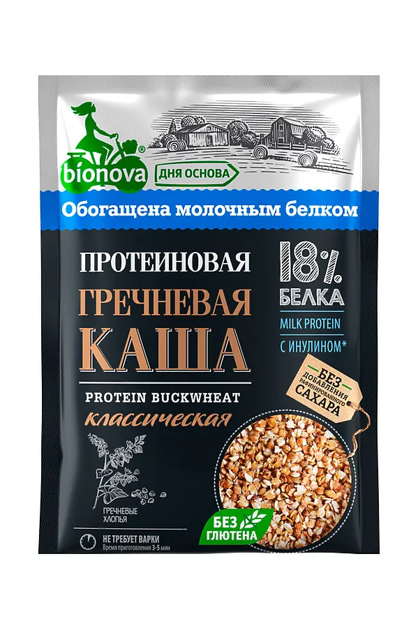 Каша гречневая протеиновая Bionova классическая 40г ЭКО-ПРОДУКТЫ, - - фото 1