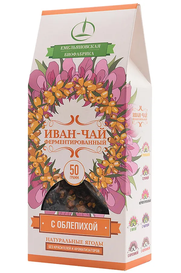 Иван-чай с облепихой ферментированный, пачка 50г ЭКО-ПРОДУКТЫ, - - фото 1