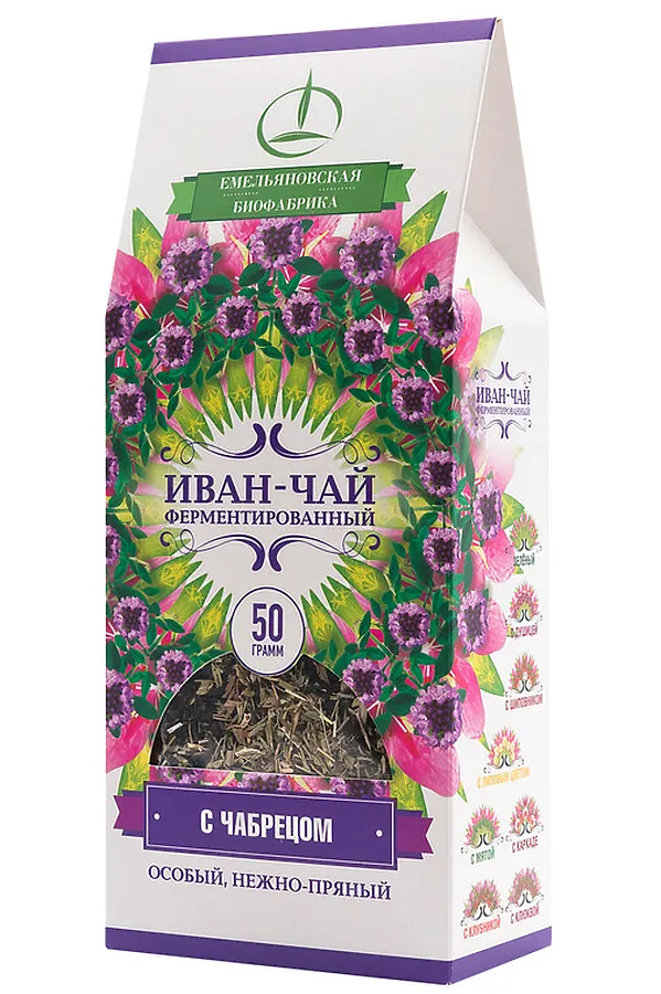 Иван-чай с чабрецом ферментированный, пачка 50г ЭКО-ПРОДУКТЫ, - - фото 1
