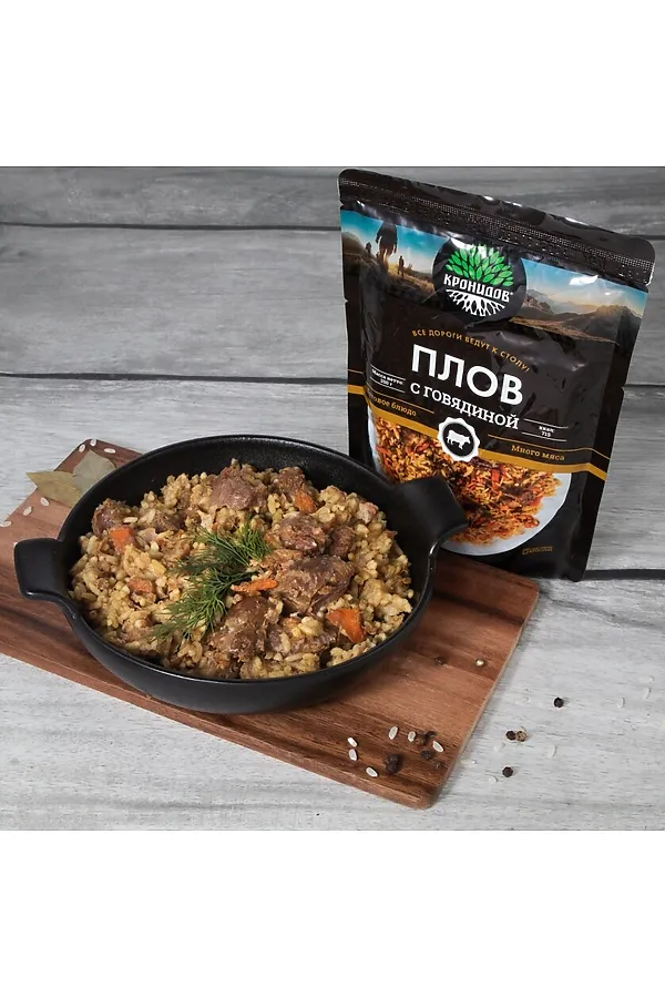 Плов с говядиной, реторт-пакет 250г ЭКО-ПРОДУКТЫ, - - фото 1