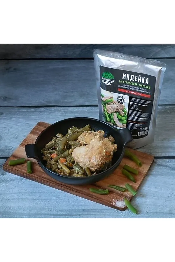 Индейка со стручковой фасолью, реторт-пакет 300г ЭКО-ПРОДУКТЫ, - - фото 1