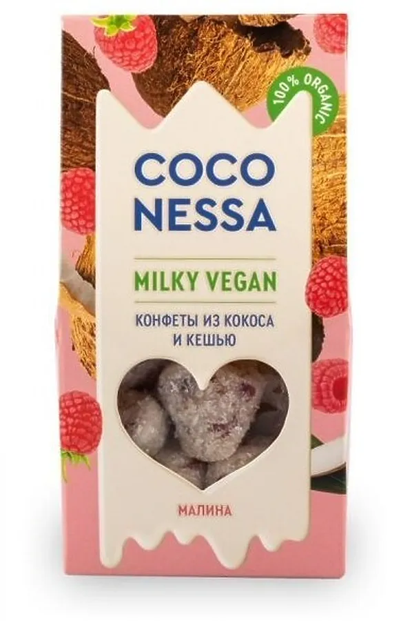 Конфеты кокосовые "Малина" Coconessa 90г ЭКОПРОДУКТЫ, - - фото 1