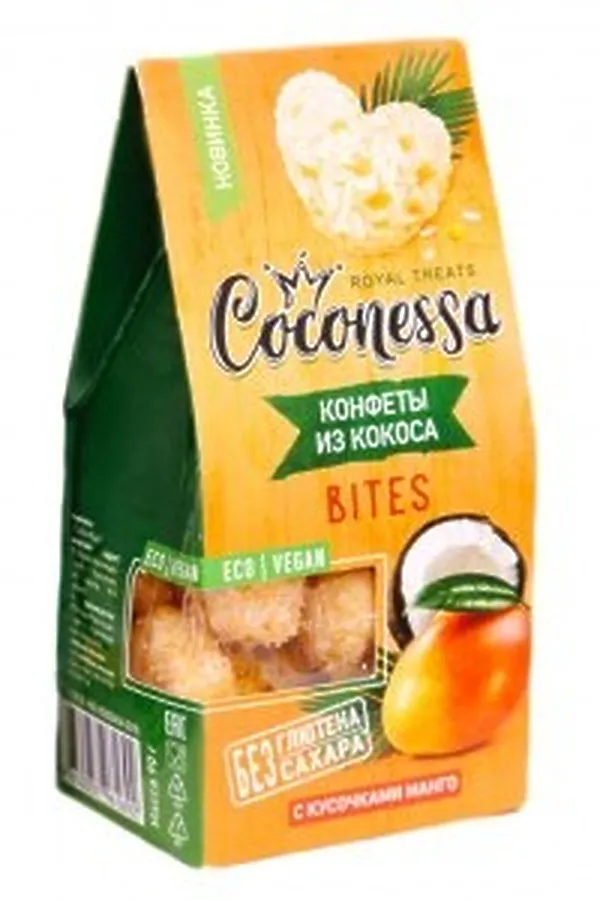 Конфеты кокосовые "Манго" Coconessa 90г ЭКОПРОДУКТЫ, - - фото 1