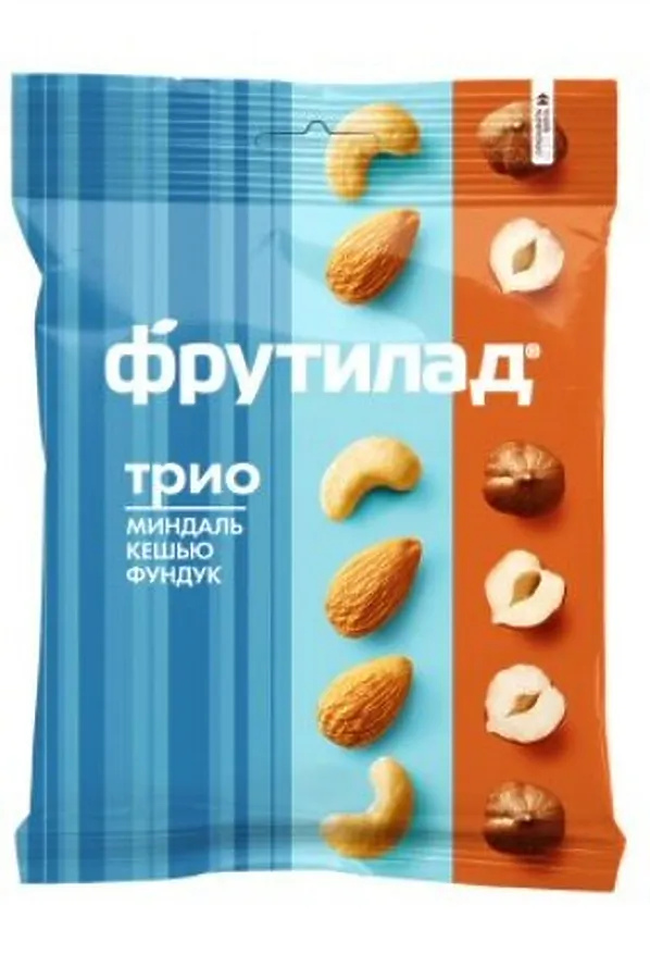 Смесь ореховая "Трио" (фундук, кешью, миндаля) 45г ЭКО-ПРОДУКТЫ, - - фото 1