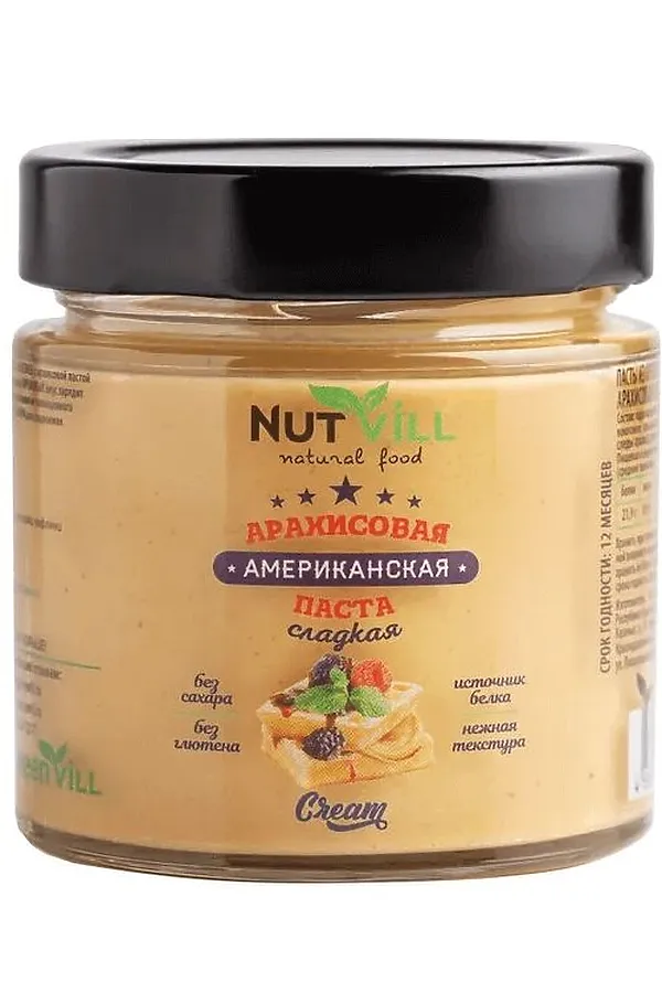 Паста арахисовая сладкая USA 180г ЭКО-ПРОДУКТЫ, - - фото 1