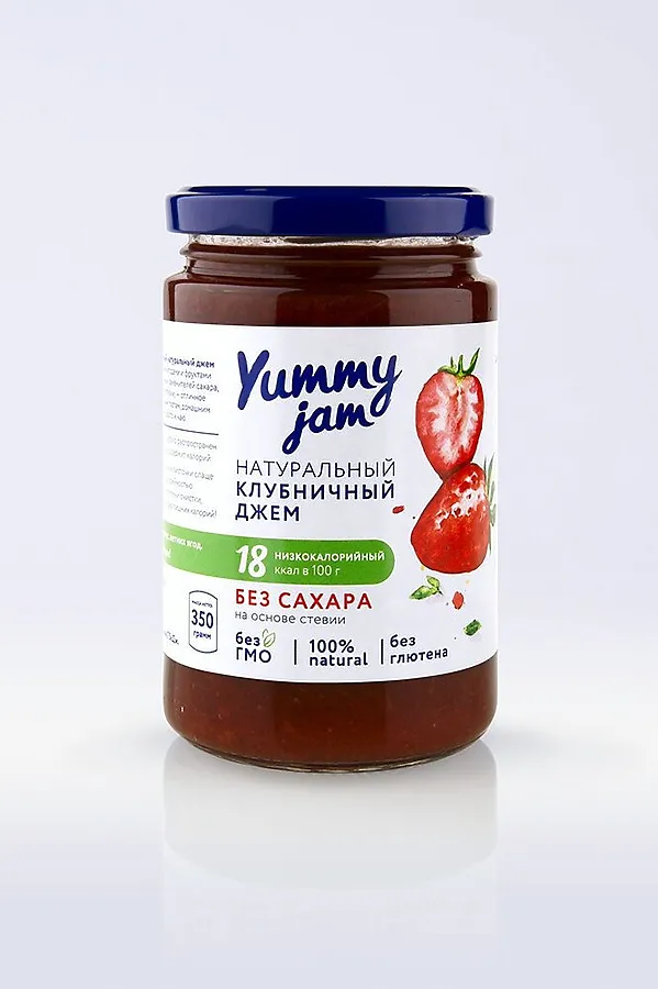 Джем Клубничный низкокаллорийный 350г ЭКОПРОДУКТЫ, - - фото 1