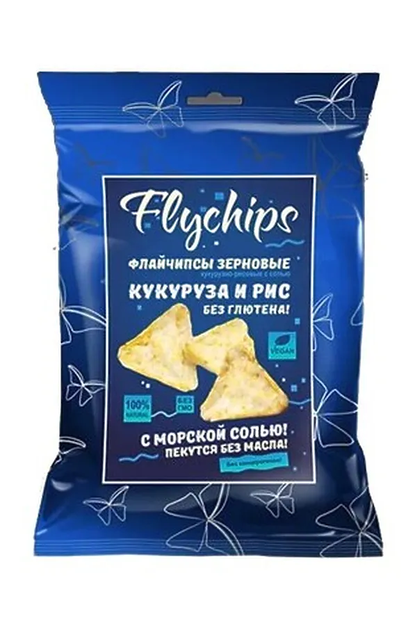 Флайчипсы кукурузно-рисовые с солью без глютена 40г ЭКО-ПРОДУКТЫ, - - фото 1