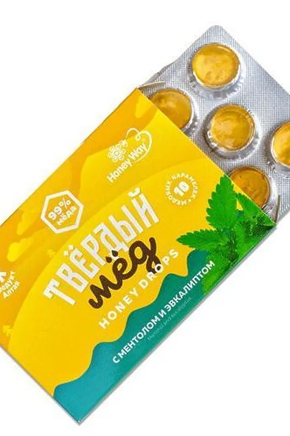 Карамель твёрдый мёд Эвкалипт 99% мёда 30г ЭКОПРОДУКТЫ, - - фото 1
