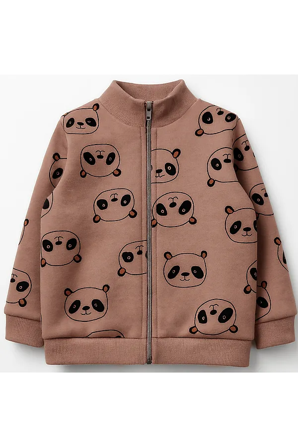 Куртка футер 3х нитка начёс YOULALA, коричневый - фото 1