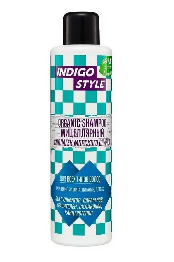 Indigo Шампунь для волос органик мицеллярный / Style Organic Shampoo, 1000 мл KRISTALLER, бесцветный - фото 1