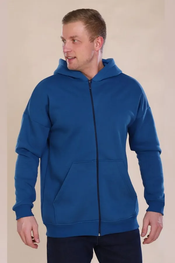 Толстовка 889 с начёсом Zipper НАТАЛИ, индиго - фото 1