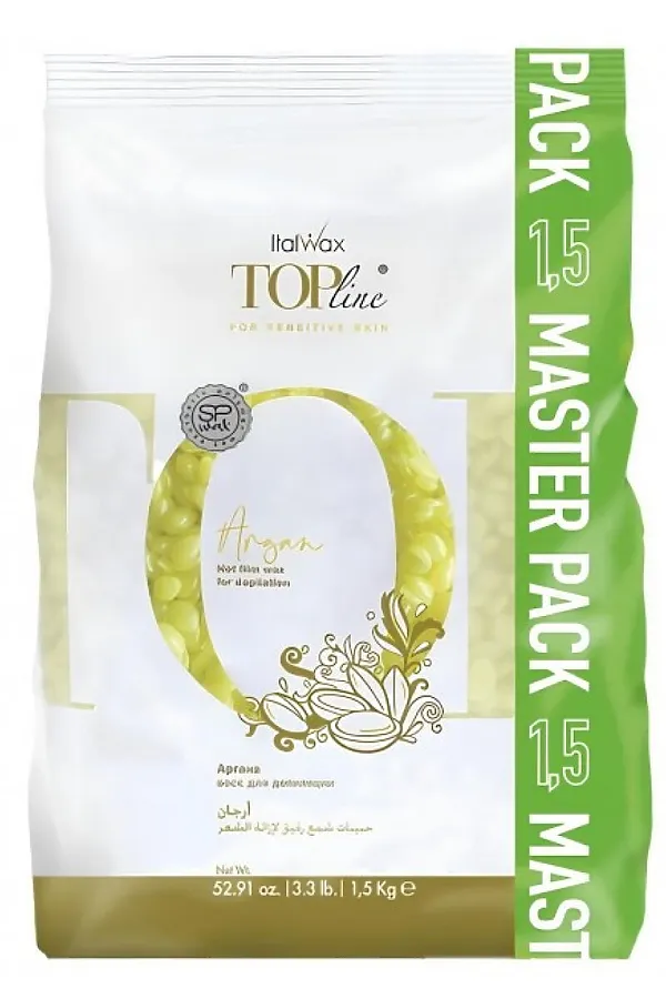 Ital Wax Line Воск горячий плёночный для депиляции в гранулах / Top Line For Sensitive Skin Argan, 1,5 кг KRISTALLER, argan - фото 1