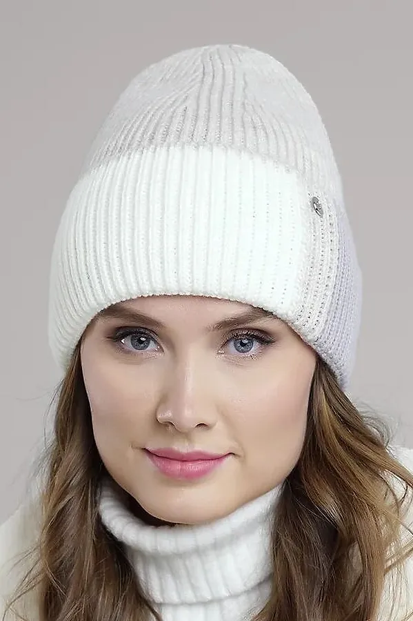 Шапка CLEVER, меланж бежевый/белый - фото 1